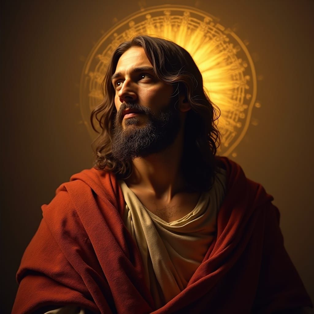 Hyperrealistic Portrait of Jesus Christ in Cinematic Lightin...