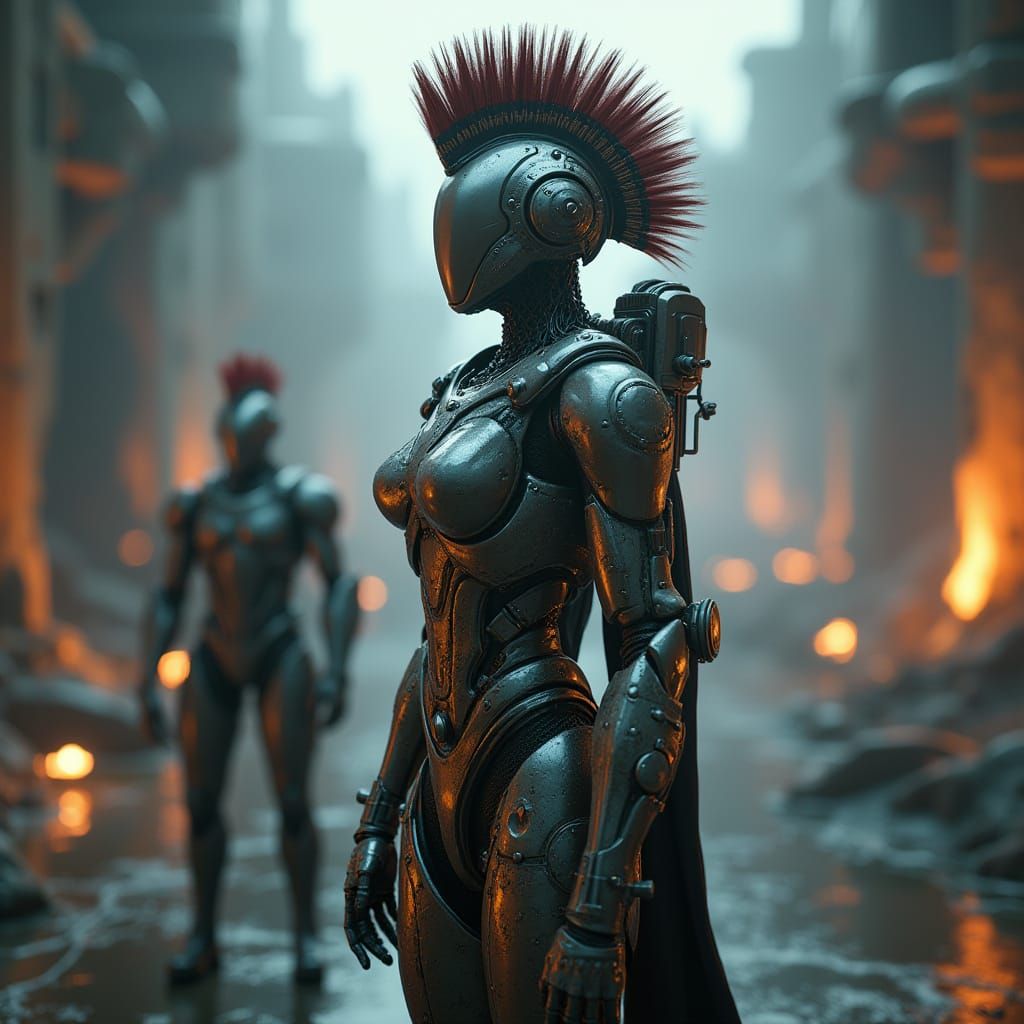 Mohawk in Sci-Fi Mech Environment, 8K Render