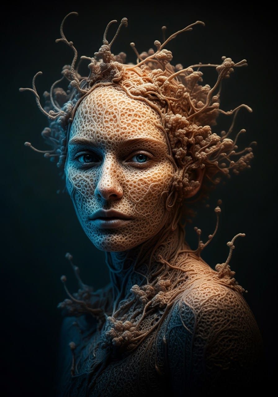 Hyperdetailed Lace Portrait in Dynamic Lighting
