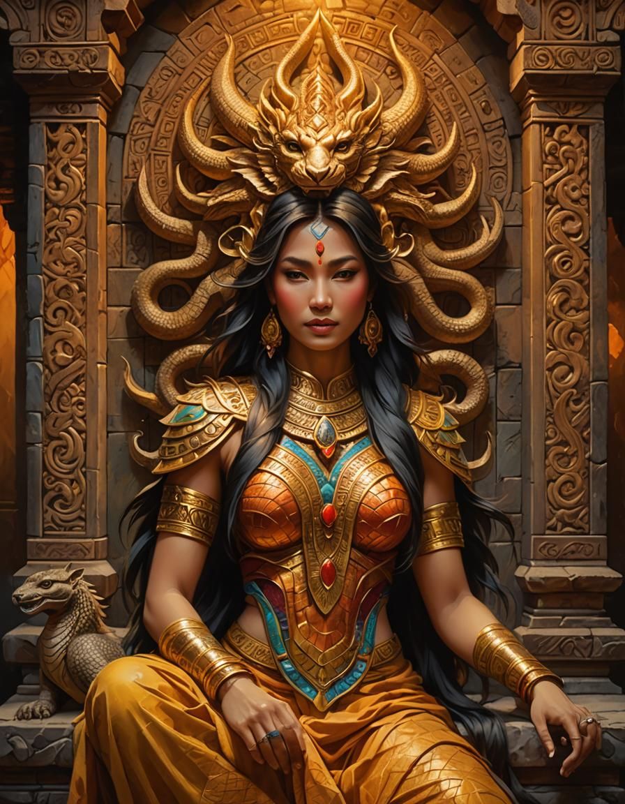 female priestess in a temple