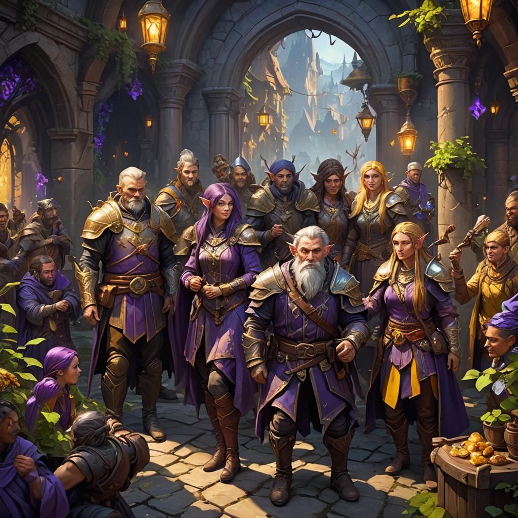 Fantasy Adventuring Party in Dark Concept Art