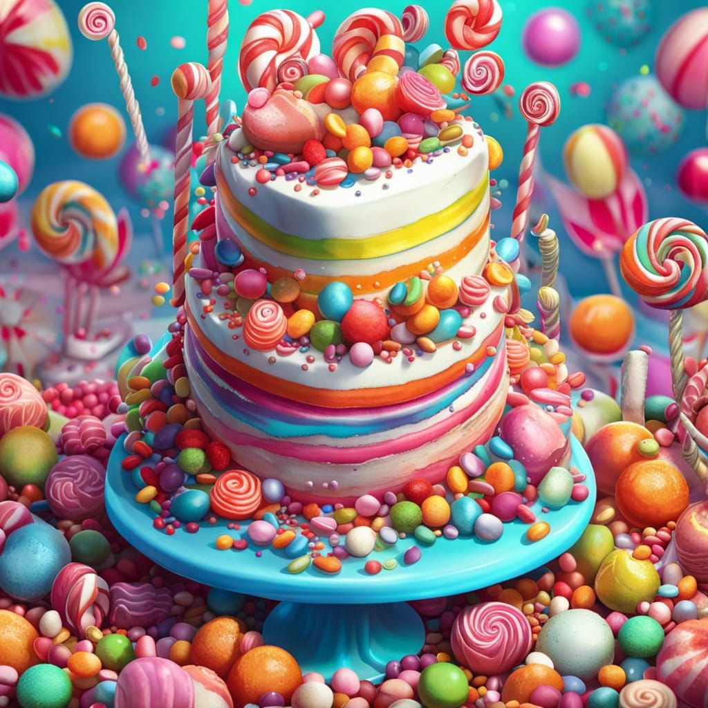 Eaten Wedding Cake in Candy Art Style
