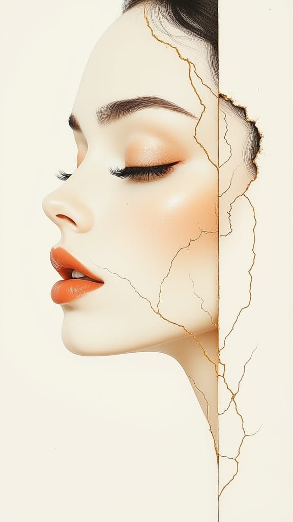 Minimalist Vector Art Portrait in Geometric Style