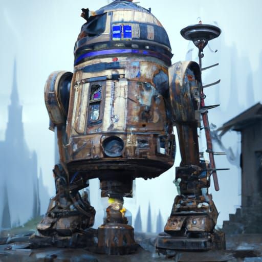 Steampunk Gothic R2-D2 Artwork