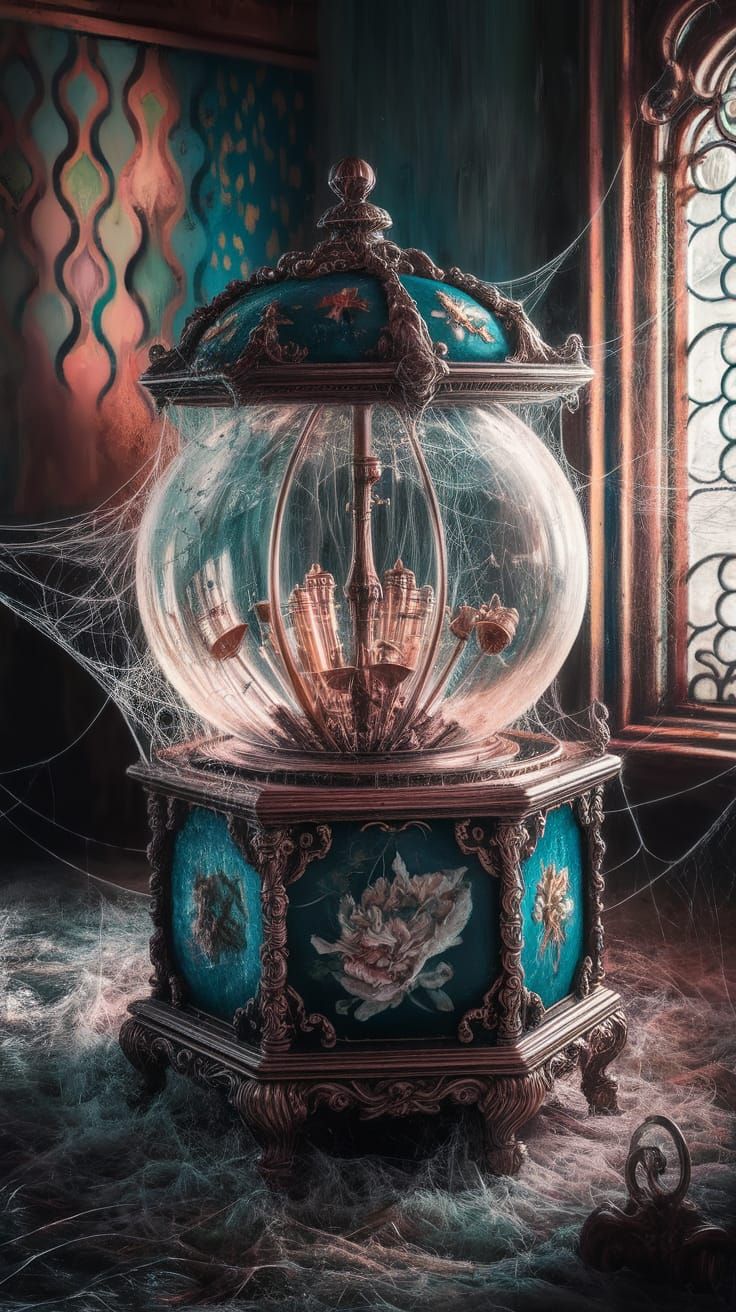 Abandoned Music Box Plays Itself: Hyperrealistic Concept Art