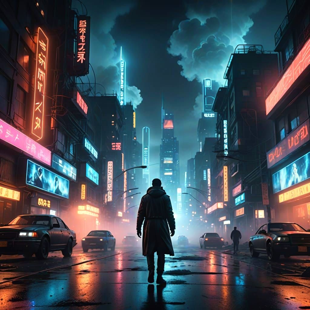 A Futuristic Cityscape at Teleportation Threshold