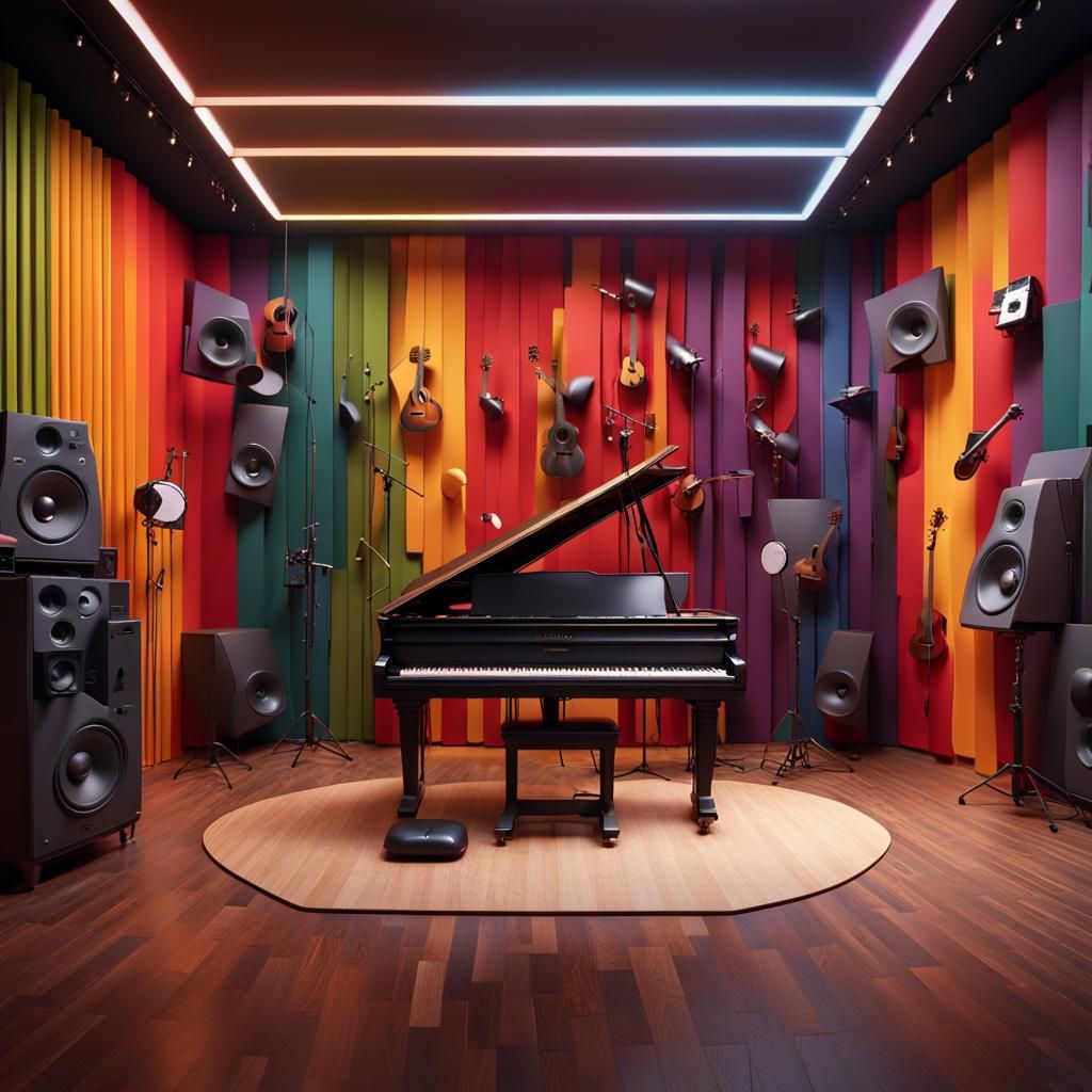 Colorful music studio