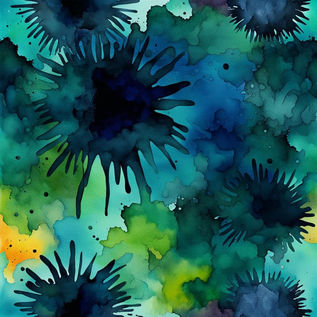 Moody Abstract Watercolor Art with Complementary Colors