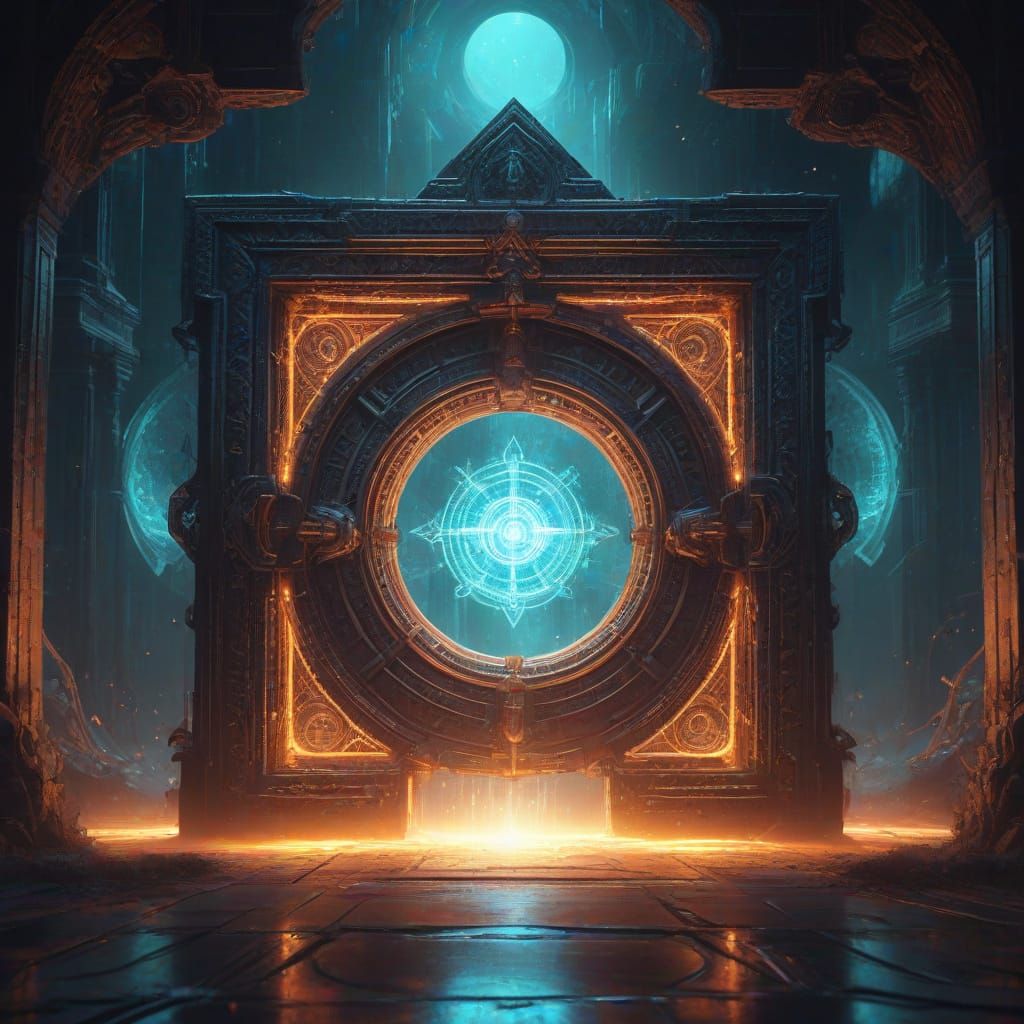 Surreal Gateway to Parallel Dimensions in Vibrant, Glowing C...