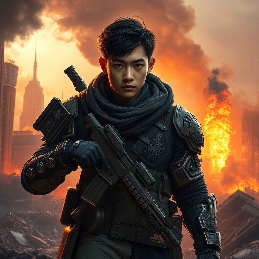 War-Torn Survivor in Cyberpunk Armor