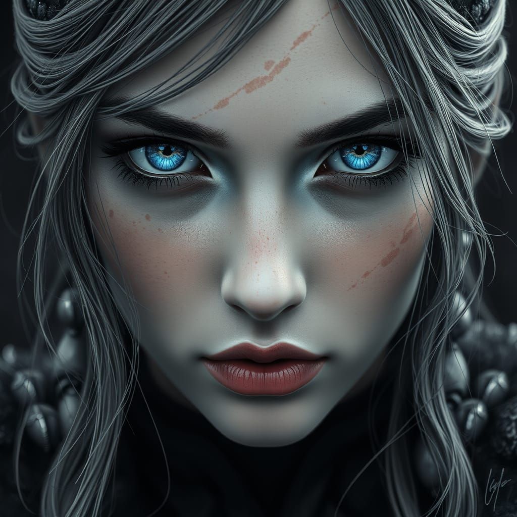 Medieval Fantasy Princess in Exquisite Charcoal Detail