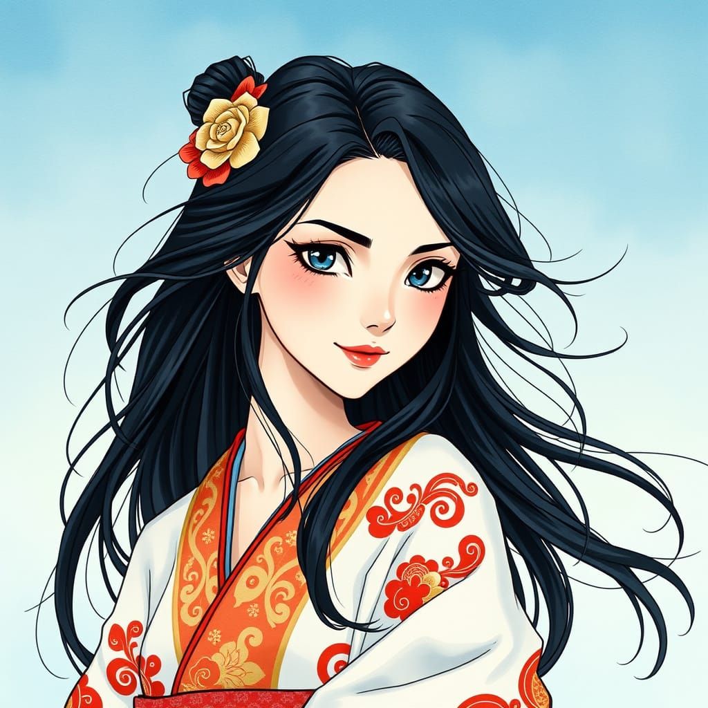 Mystical Japanese Beauty in Dreamlike Serenity