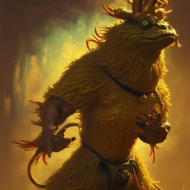 Golden Insectoid Kitty Balloon in Hyperrealism