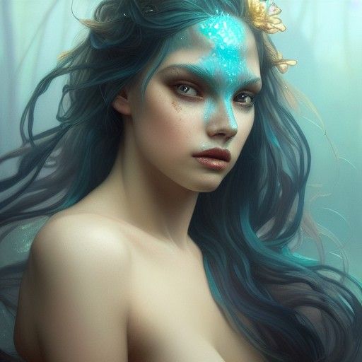 Detailed Siren Mermaid Portrait in 8k Resolution