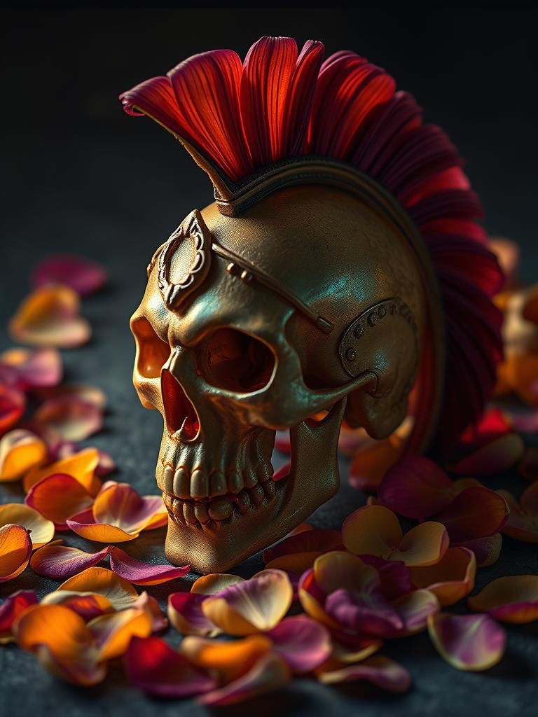 Ethereal Spartan Skulls in Gothic Surrealism
