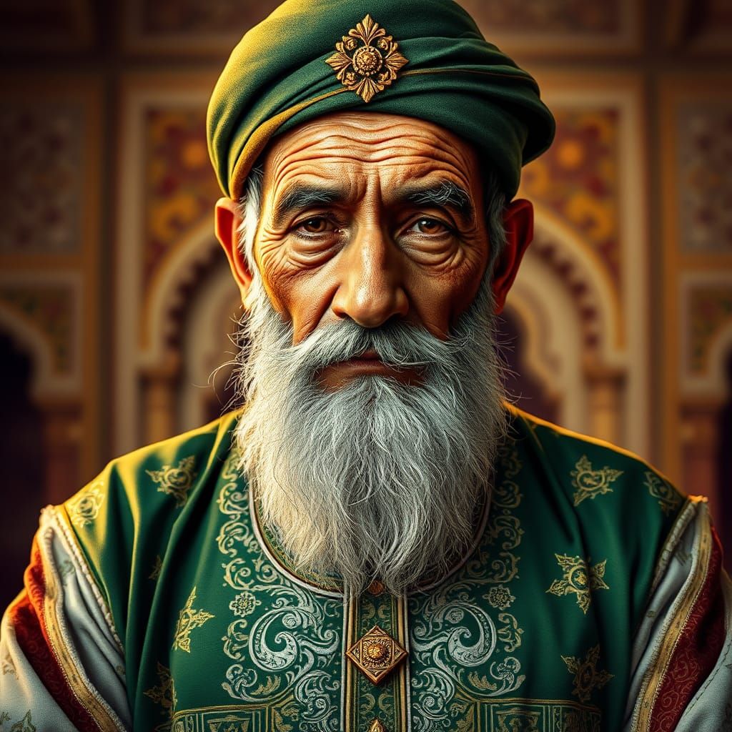 Proud Pakistani Man in Traditional Dress, Hyperrealistic Det...