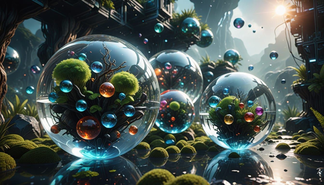 Surreal Glass Orbs Showcase Alien Worlds in Hyper Realistic ...