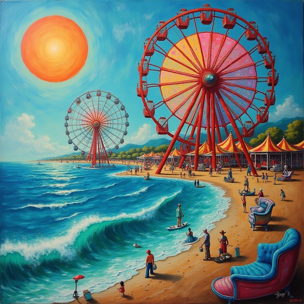 Surreal Seaside Carnival Inspired by Dalí