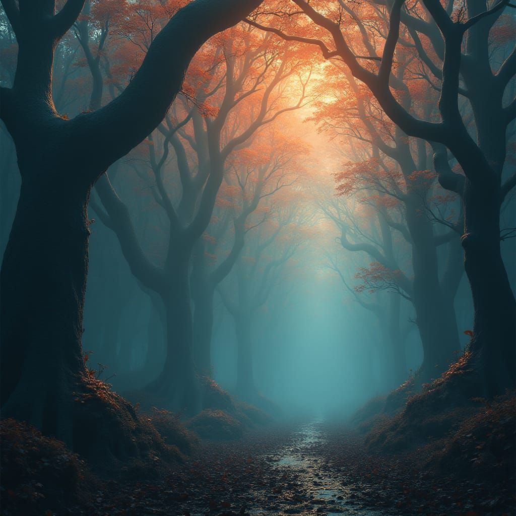 Ethereal Realms in Vibrant Contrasts