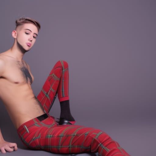 Stylized Image of a Boy in Elaborate Pants