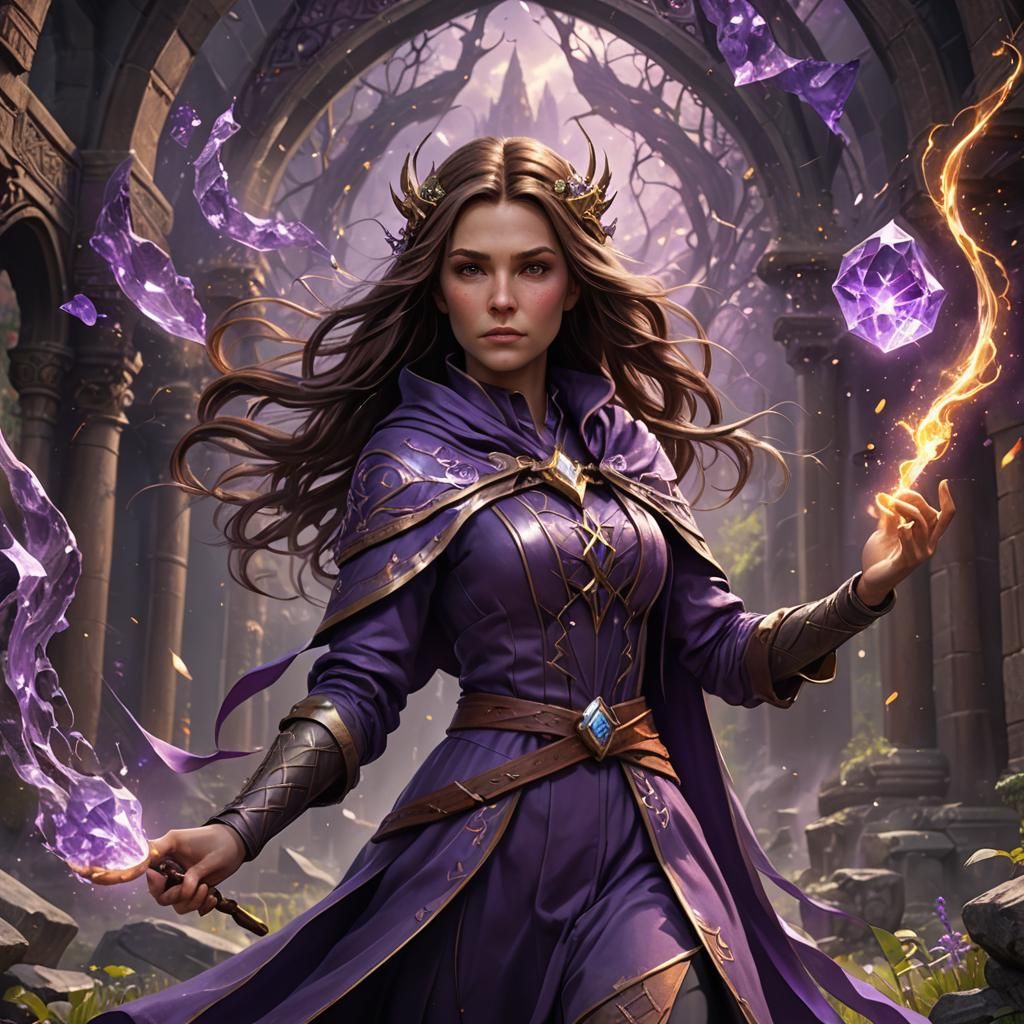 Powerful Female Wizard in Detailed Matte Painting