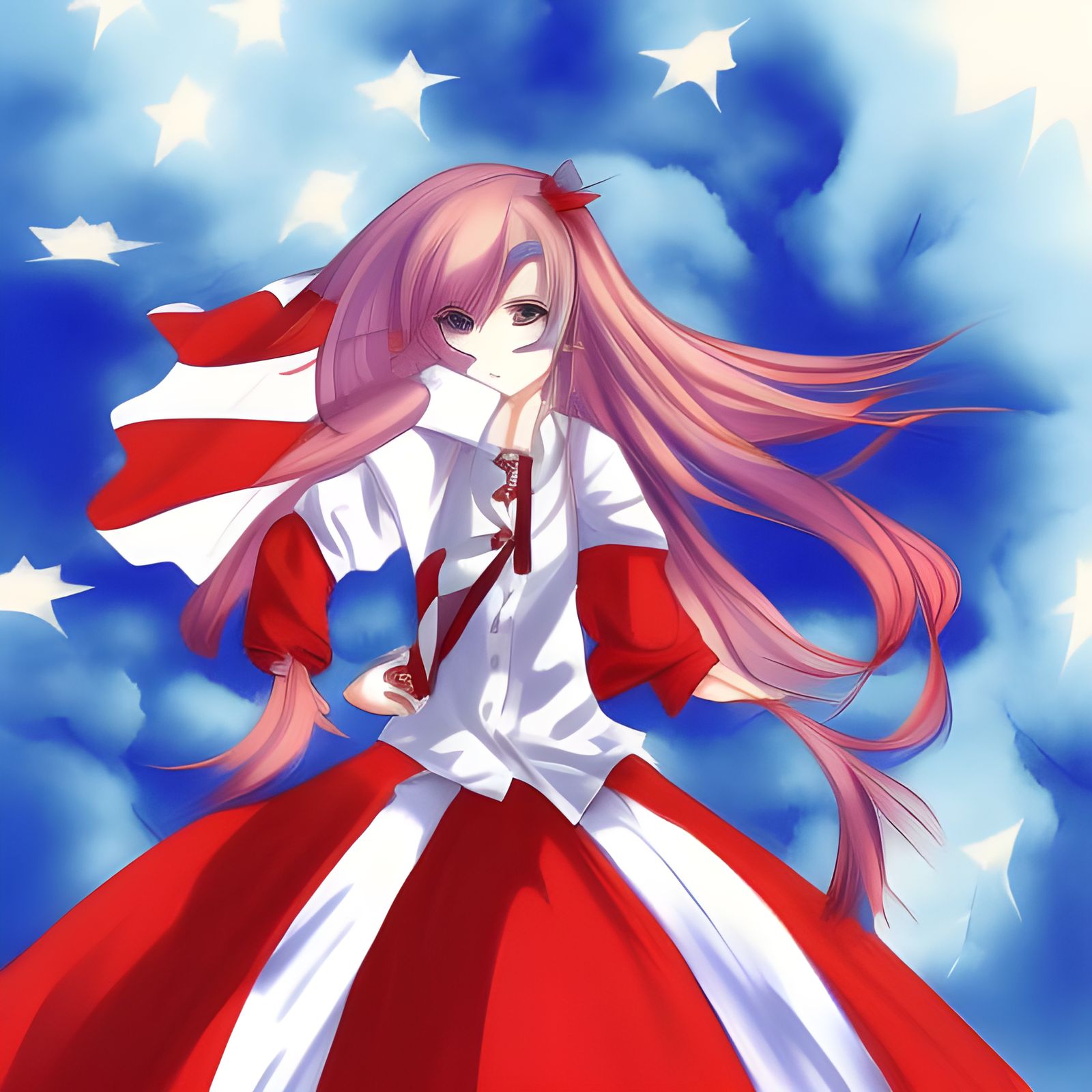 Red, White, and Blue Anime Key Visual