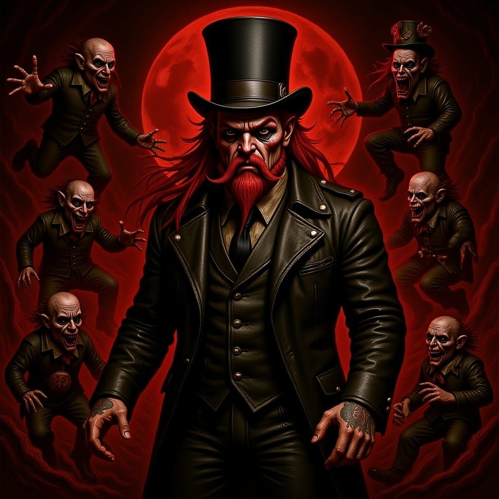 Nightmarish Carnival Ringmaster in Surreal Style