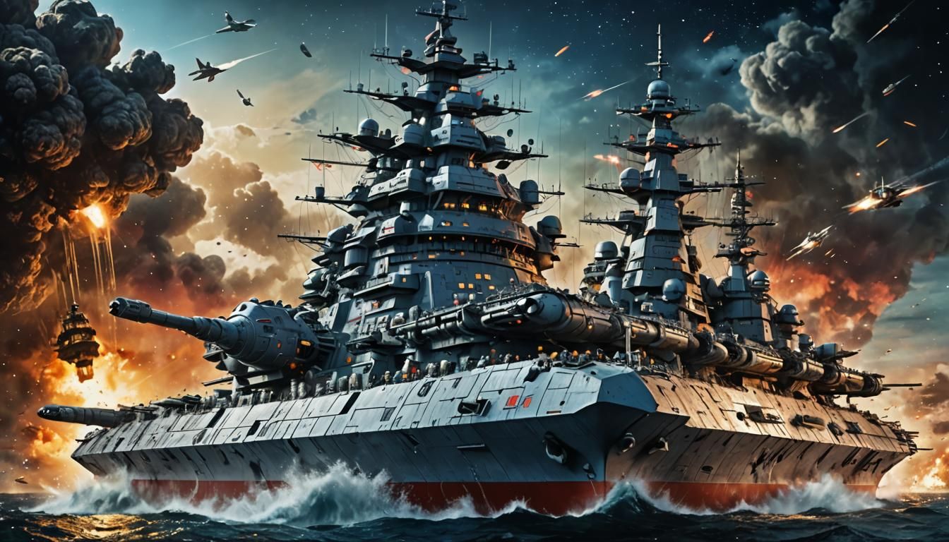 Space Battleship Yamato: Hyperrealistic Concept Art