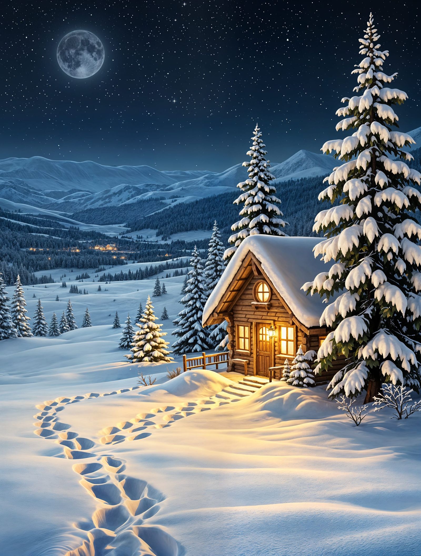 Snowy Cabin Sanctuary in Winter Wonderland