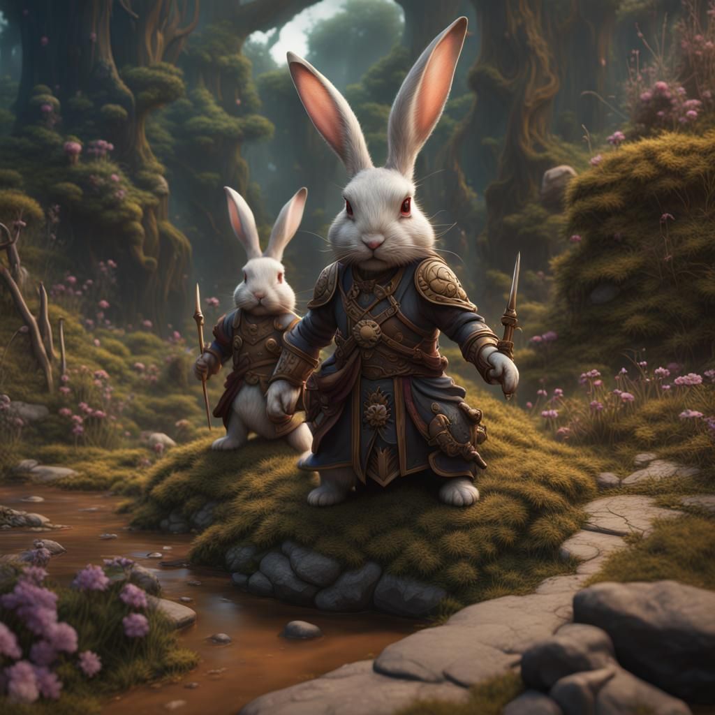 Fantastical Rabbits in Detailed Matte Painting