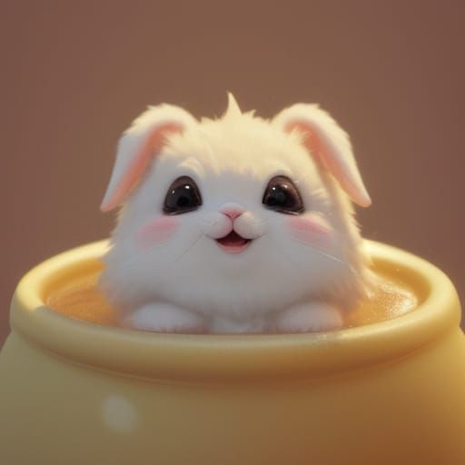 Laughing Bunny in Vibrant Cartoon Style