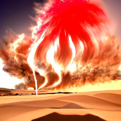 Inferno in the Sands: A Fire Tornado Rises