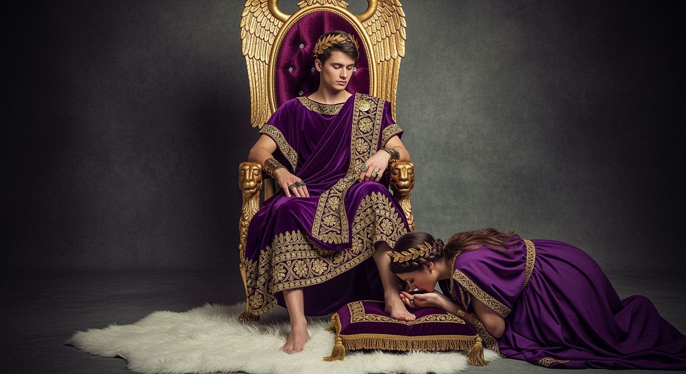 Young Emperor on Gold Throne: Regal Roman Portrait