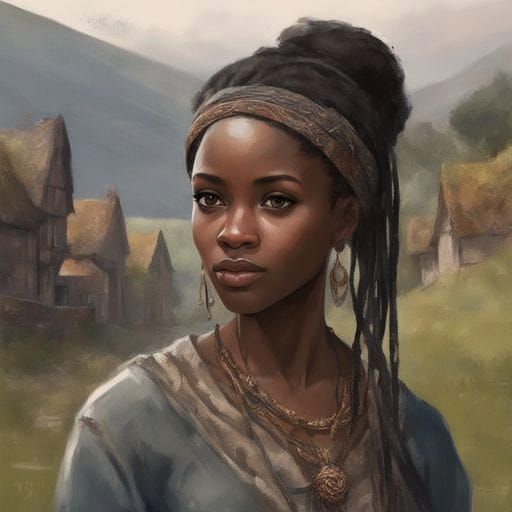 Medieval Nottingham: Beautiful African Girl Portrait