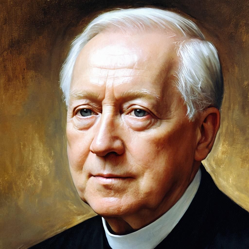 Priest Meditating in Love, Rembrandt-Style Oil Painting