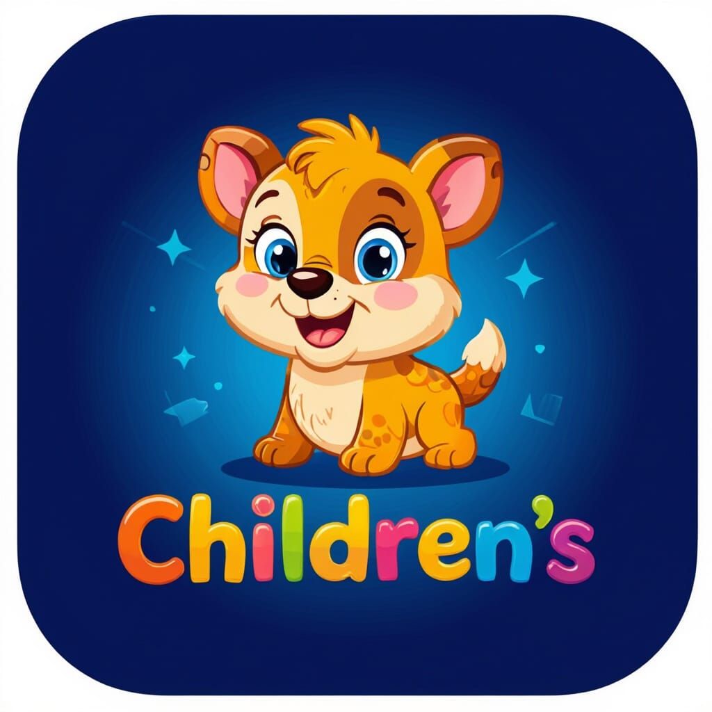 Cheerful Cartoon Animal Logo for Kids Brand