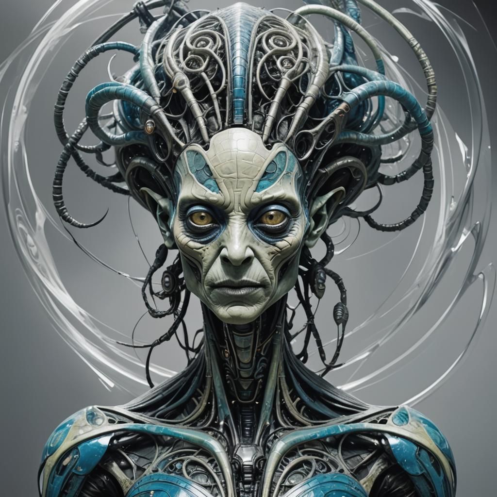 hyper realistic cinematic female alien humanoid