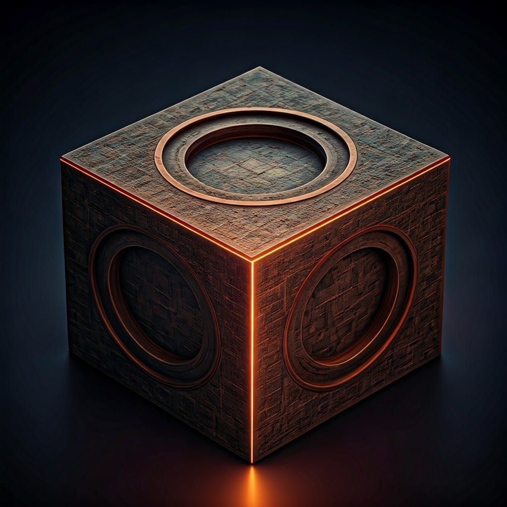 Rotating Cube Creates Intersecting Cylinders: Fantasy Art