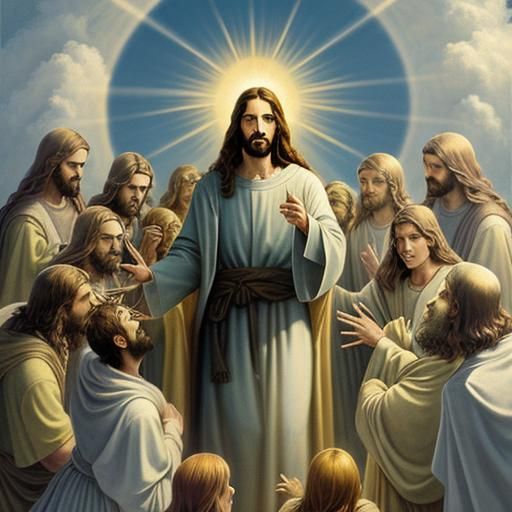 Jesus and Angels in Heavenly Light