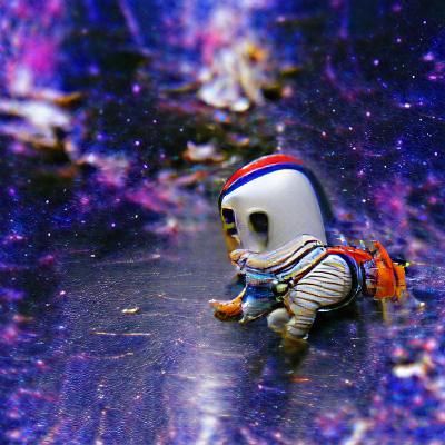 Astronaut Floating in Deep Space