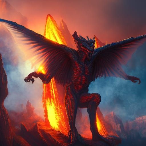 Alien Dawn Gargoyle in Redwood Forest