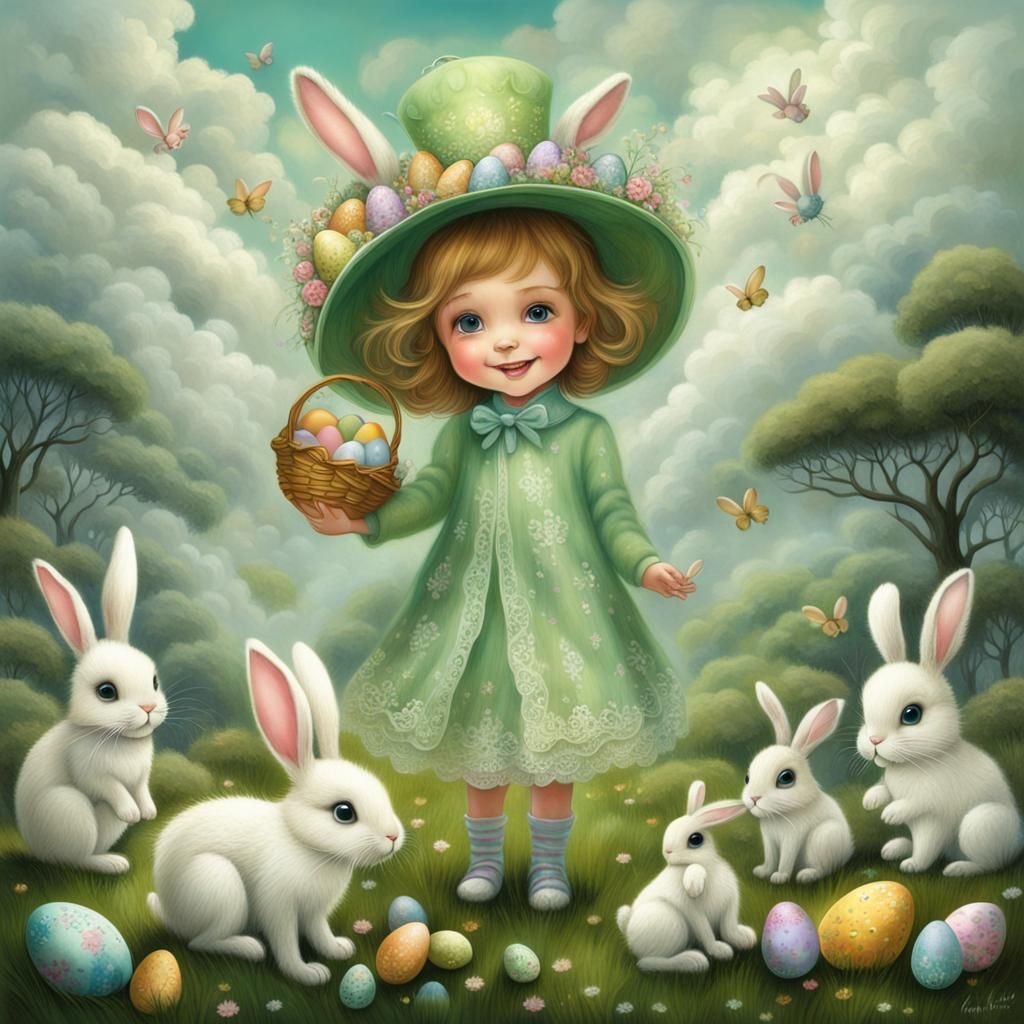 Chibi Easter Egg Hunt in Fantasycore Style