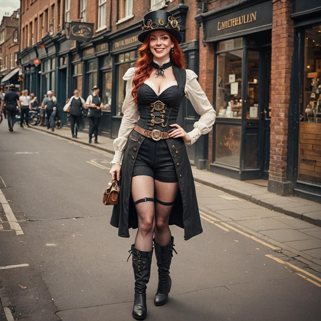 Steampunk Streetwalker in Victorian London