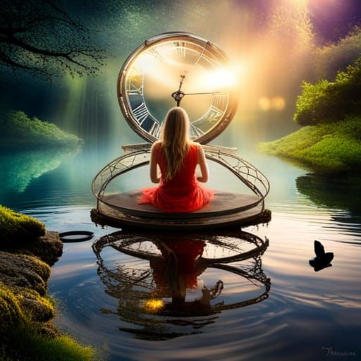 Surreal Clock at Mad Tea Party, Dali Inspired