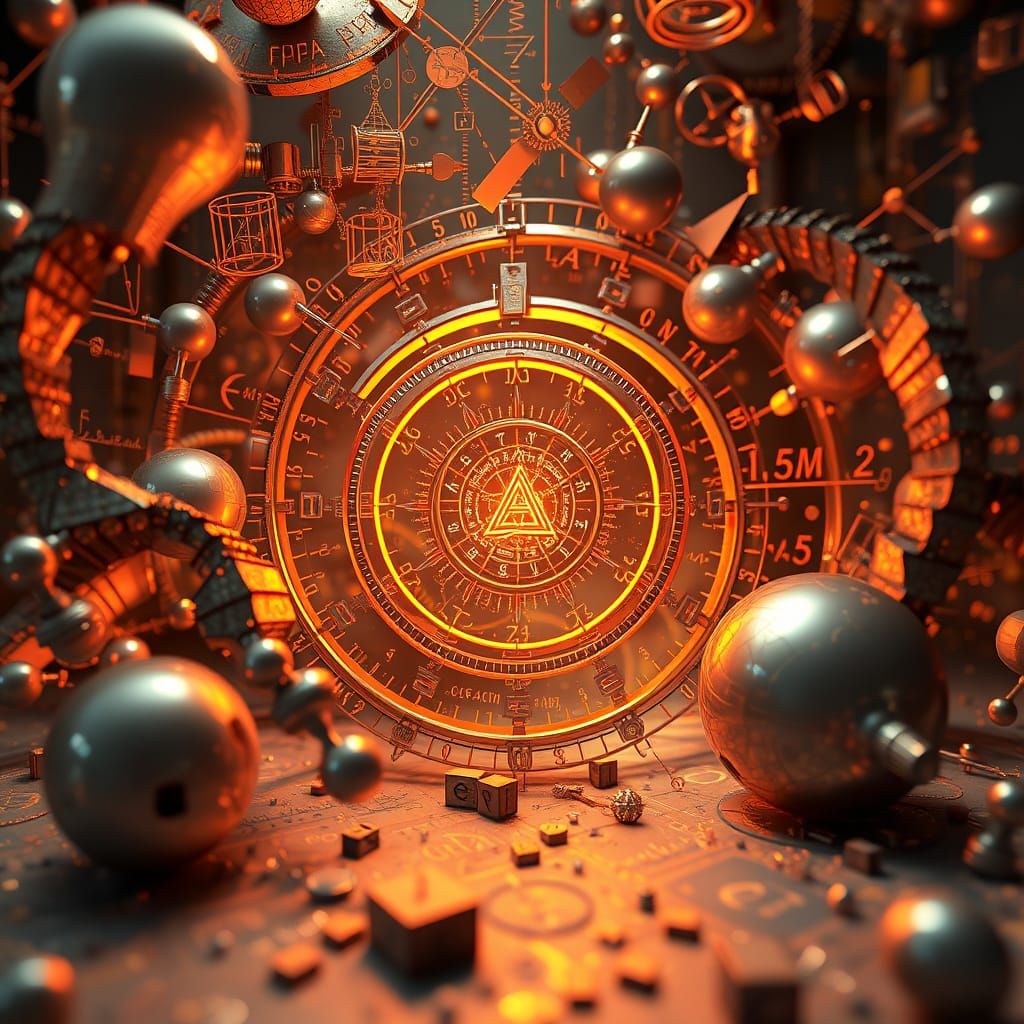 Elegant Equations in Vibrant 3D Anime Art