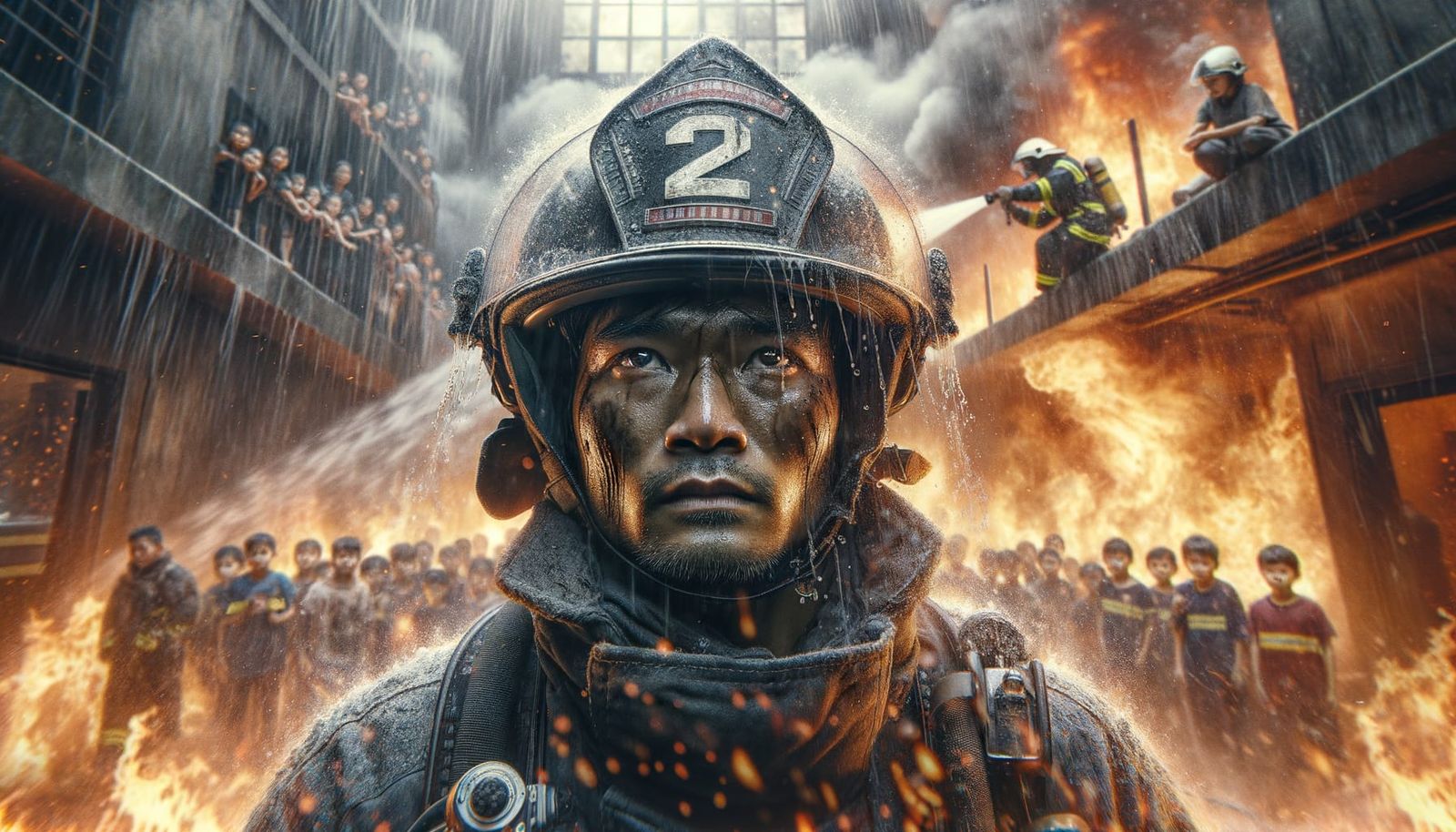 Firefighter's Resilience: A Heroic Rescue Scene