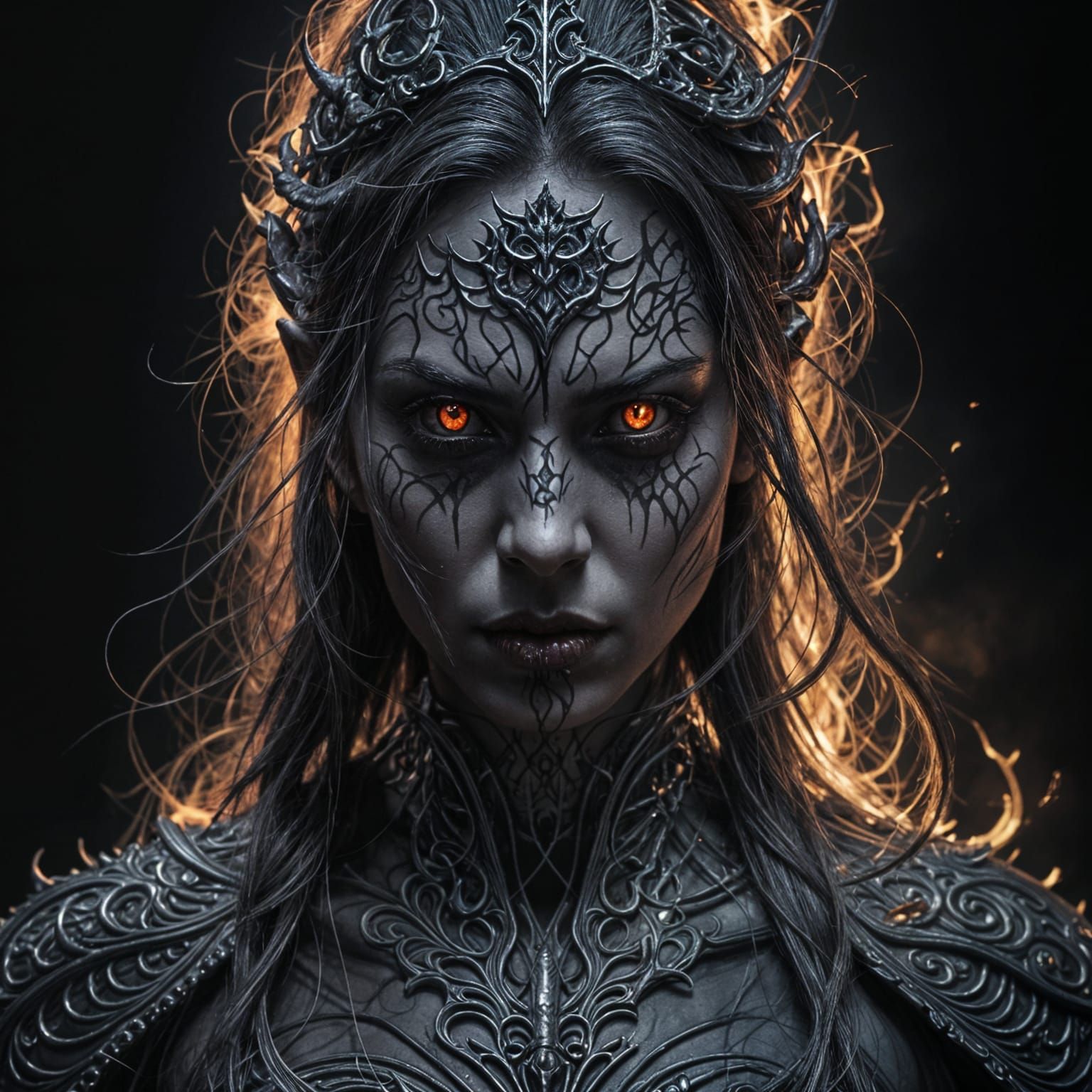 dark and evil side of beautiful human-like ethereal being