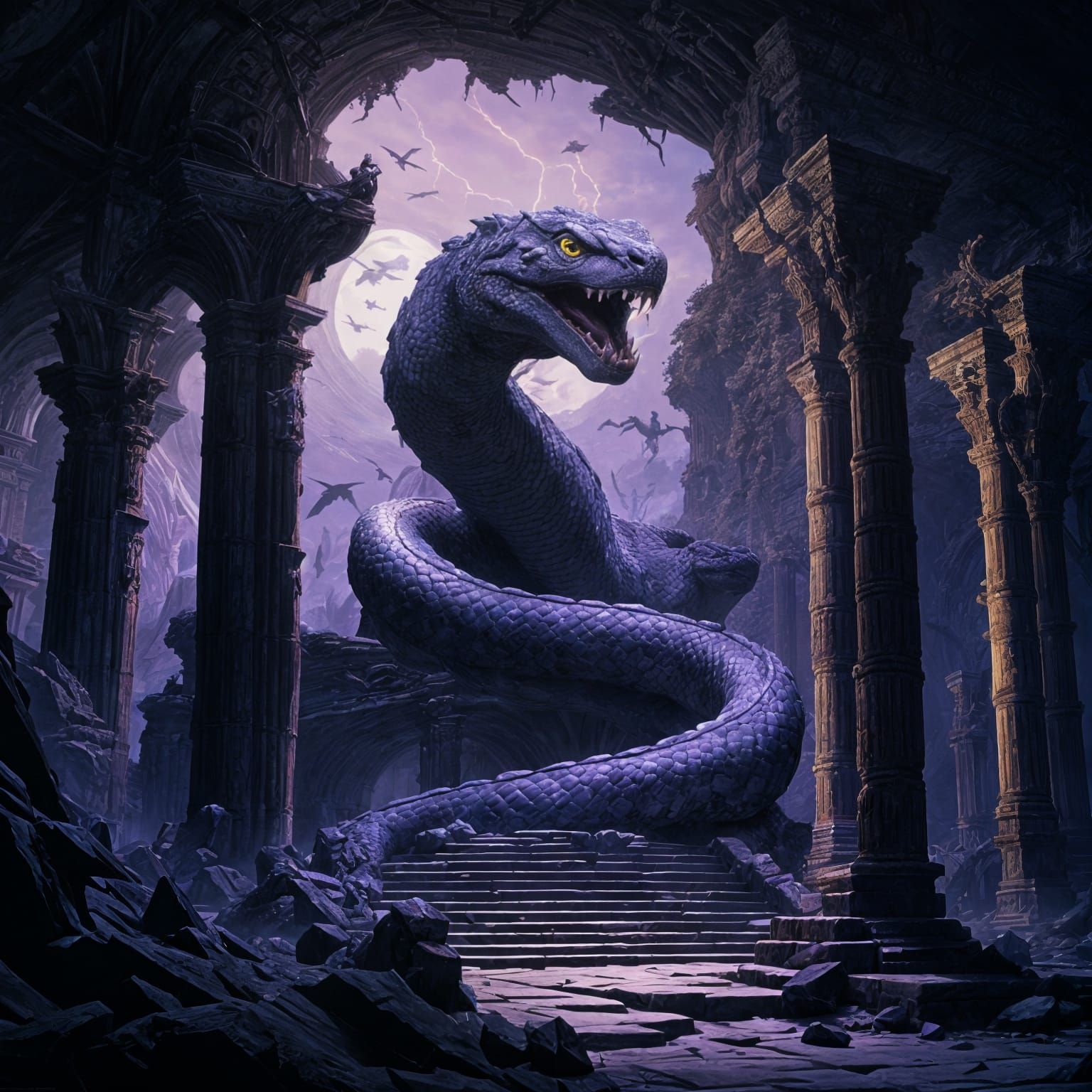 Python Serpent: Dark Fantasy Concept Art