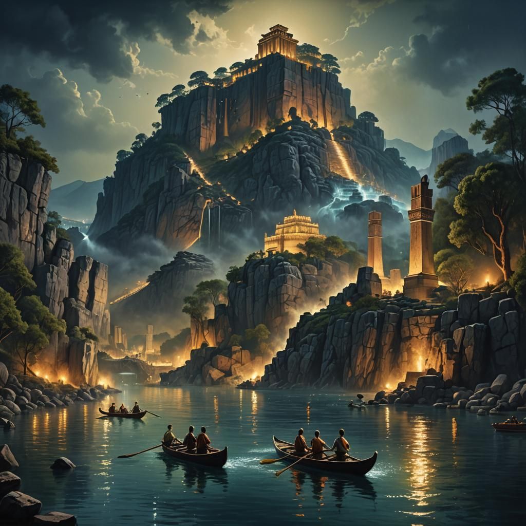 Colossus of Rhodes Remnants at Night