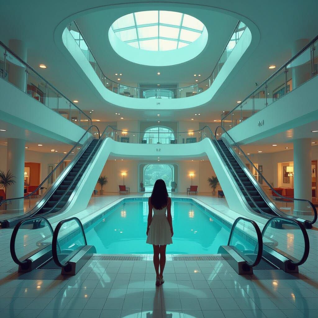 Surreal Motel Office Pool on Tenth Floor